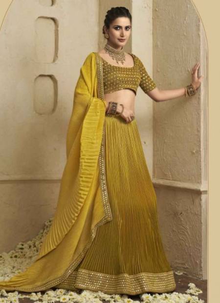 Yellow Colour Maaya Vol 3 Fancy Wear Exclusive Pure Chinon Lehenga Choli Collection 307